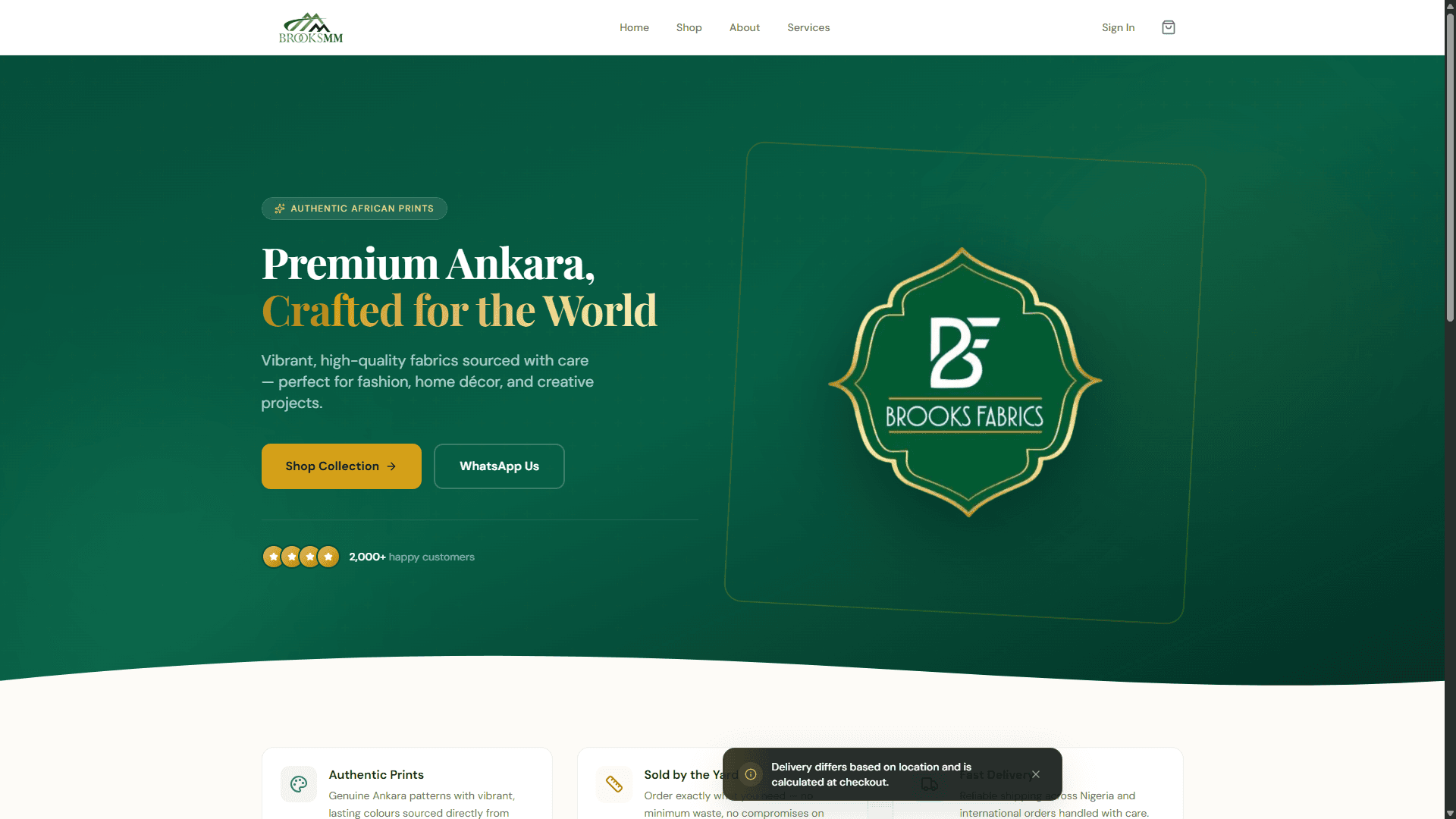 Brooks Fabrics — Ankara Fabric E-Commerce Platform