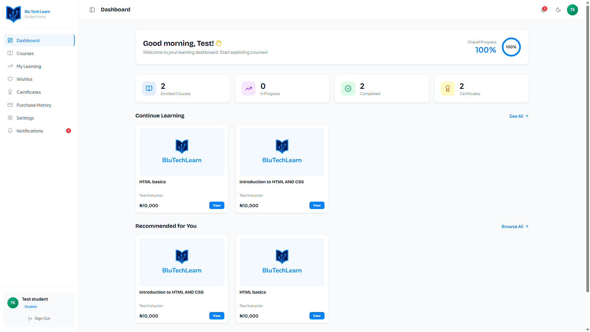 Blu-Tech Learn — EdTech LMS Marketplace